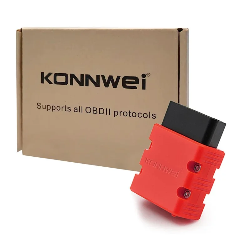 KONNWEI KW902 Bluetooth-compatible 4.0 5.0 ELM327 OBD2 IOS / Android Dual-Mode Car Fault Detector Diagnosis Device - Red
