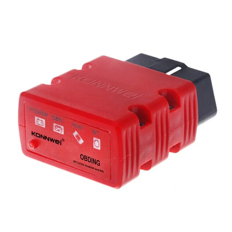 KONNWEI KW902 Bluetooth-compatible 4.0 5.0 ELM327 OBD2 IOS / Android Dual-Mode Car Fault Detector Diagnosis Device - Red