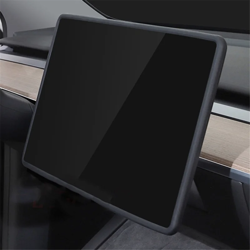 For Tesla Model Y / 3 Screen Silicone Case Car Display Screen Frame Protective Cover - Grey