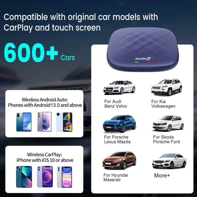 CARLINKIT CPC200-T2C Carplay Ai Box Android 13 QCM6125 8-Core Wireless TV Box 8+128G - US Version