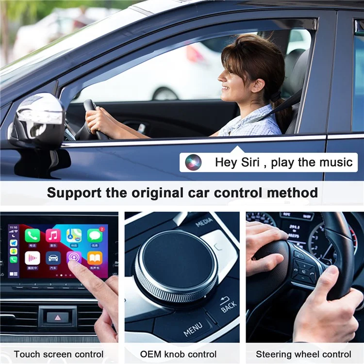 THT-020-2 ip Wireless CarPlay Converter Dongle Para Adaptador de Automóvil de Automóvil Con Cable Soporte de Actualización en Línea, Enchufe & Jugar - Negro