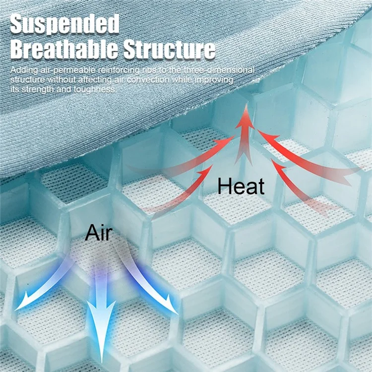 Pad de siège de refroidissement pour voiture Coussin de siège en gel à pression soulageante et respirant pour chaise de bureau - Bleu