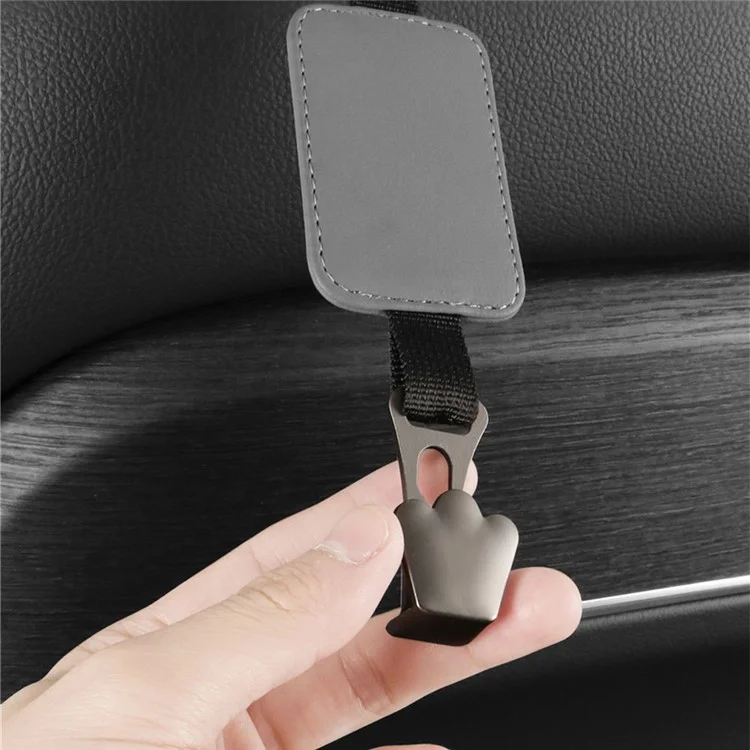 3053 Multifunction Car Seat Headrest Hook Backseat Headrest Hanger Storage for Handbag, Coat, Grocery Bag, Umbrella - Red