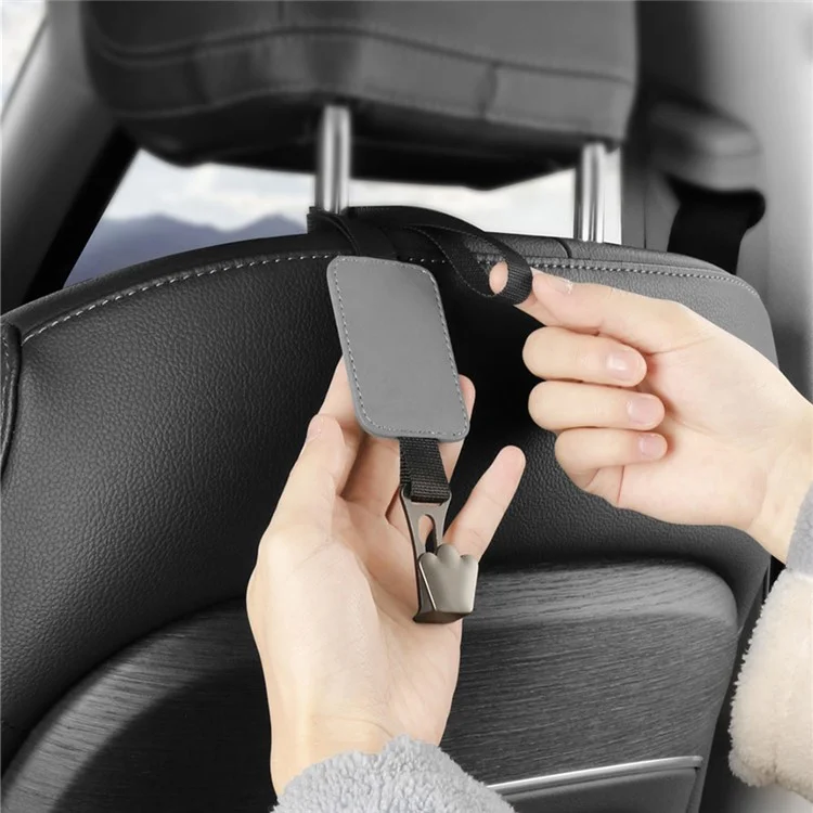 3053 Multifunction Car Seat Headrest Hook Backseat Headrest Hanger Storage for Handbag, Coat, Grocery Bag, Umbrella - Red