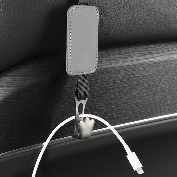 3053 Multifunction Car Seat Headrest Hook Backseat Headrest Hanger Storage for Handbag, Coat, Grocery Bag, Umbrella - Red
