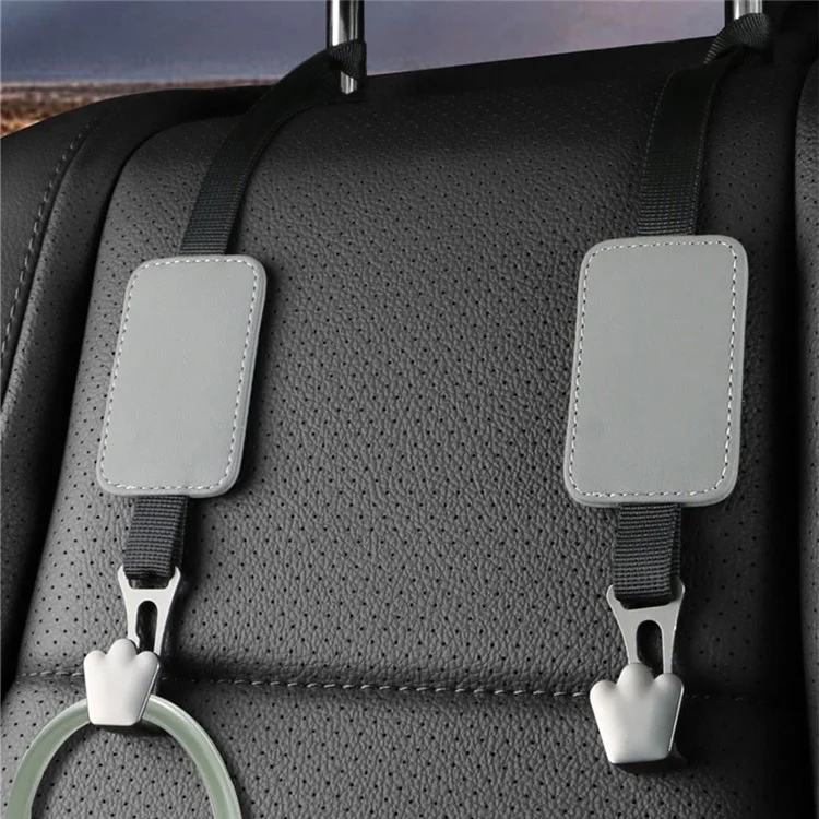 3053 Multifunction Car Seat Headrest Hook Backseat Headrest Hanger Storage for Handbag, Coat, Grocery Bag, Umbrella - Red