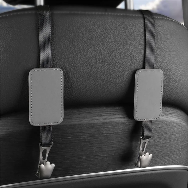 3053 Multifunction Car Seat Headrest Hook Backseat Headrest Hanger Storage for Handbag, Coat, Grocery Bag, Umbrella - Red