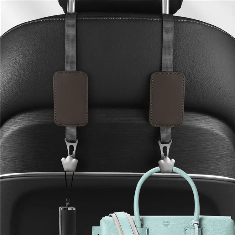 3053 Multifunction Car Seat Headrest Hook Backseat Headrest Hanger Storage for Handbag, Coat, Grocery Bag, Umbrella - Red