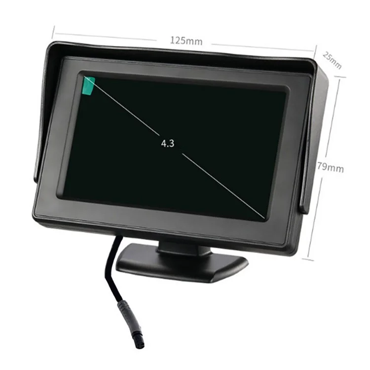 Monitoraggio Del Display Video LCD RH-305 da 4,3 Pollici Con Kit di Sistema di Parcheggio Posteriore Della Videocamera Leggera a 4 Led