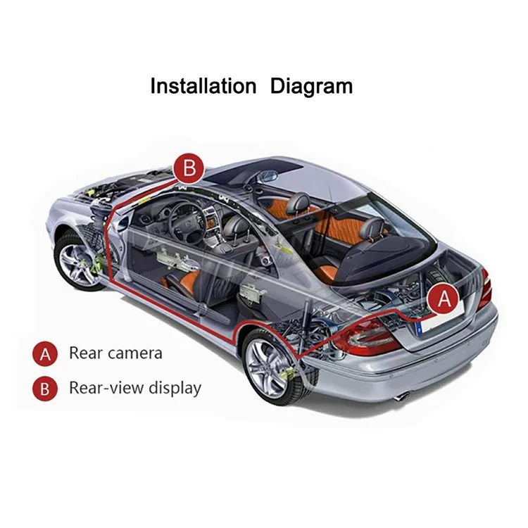 Monitoraggio Del Display Video LCD RH-307 da 4,3 Pollici Con Telecamera Per Cappello di Paglia (cavo Av) Kit di Sistema di Parcheggio Posteriore