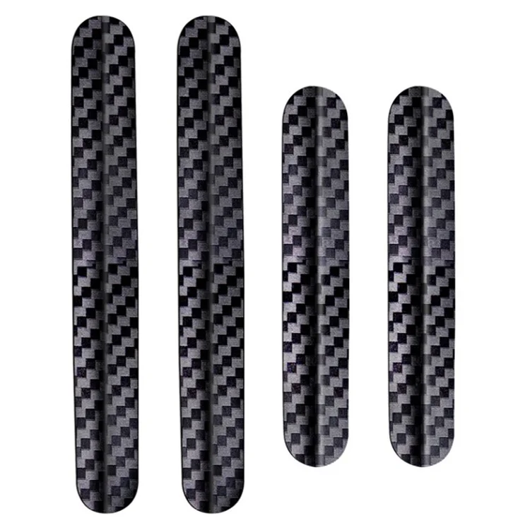 DM-114 4Pcs / Set Car Door PC Anti-collision Strip Carbon Fiber Texture Vehicle Door Protection Sticker