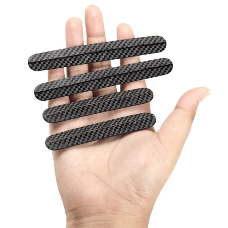 DM-114 4Pcs / Set Car Door PC Anti-collision Strip Carbon Fiber Texture Vehicle Door Protection Sticker