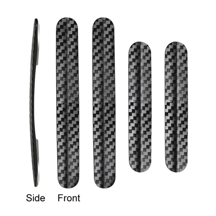 DM-114 4Pcs / Set Car Door PC Anti-collision Strip Carbon Fiber Texture Vehicle Door Protection Sticker