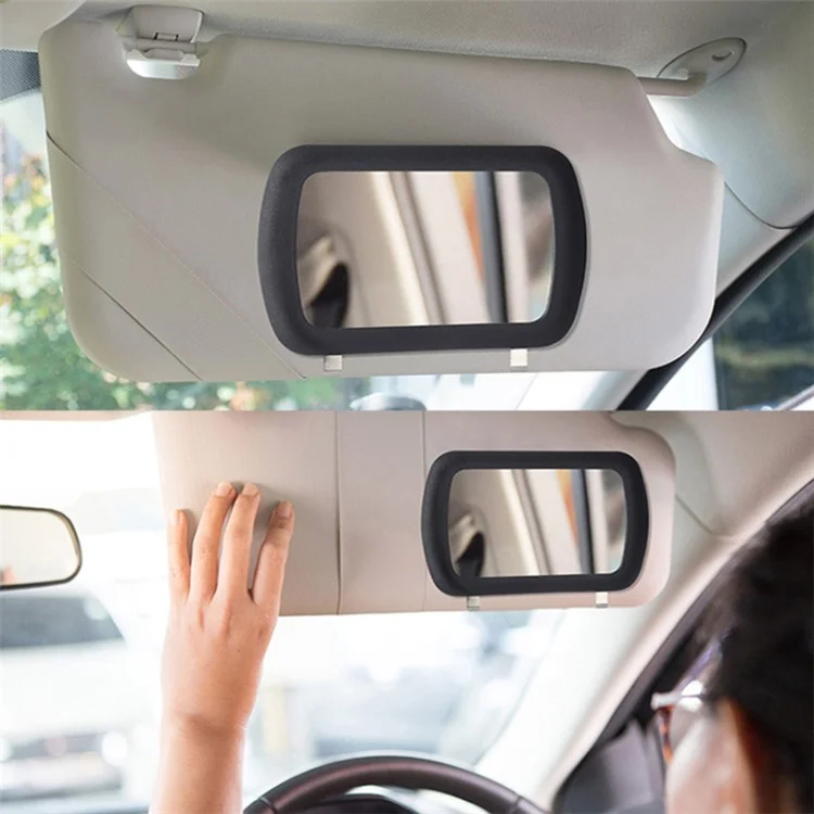 Miroir de maquillage pour pare-soleil de voiture DM-071 en PP+Verre, bouclier solaire avec clip de fixation, miroir ultra clair