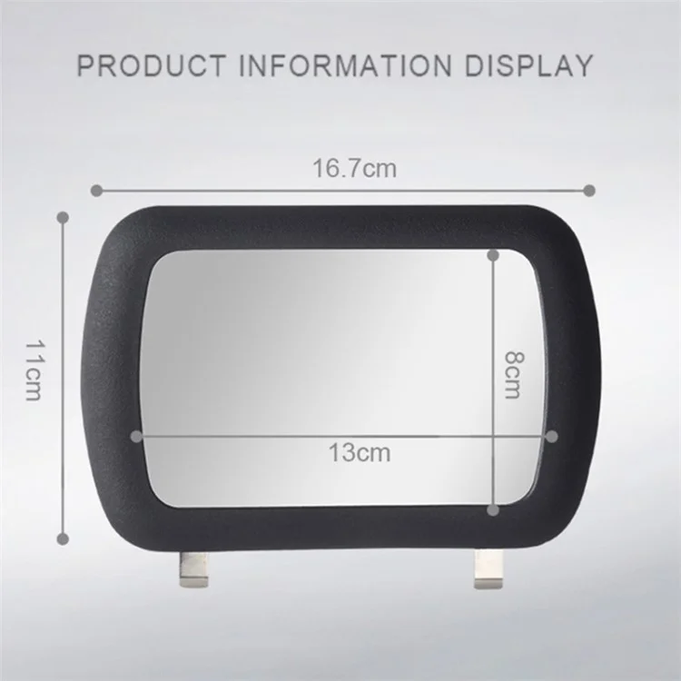 Miroir de maquillage pour pare-soleil de voiture DM-071 en PP+Verre, bouclier solaire avec clip de fixation, miroir ultra clair