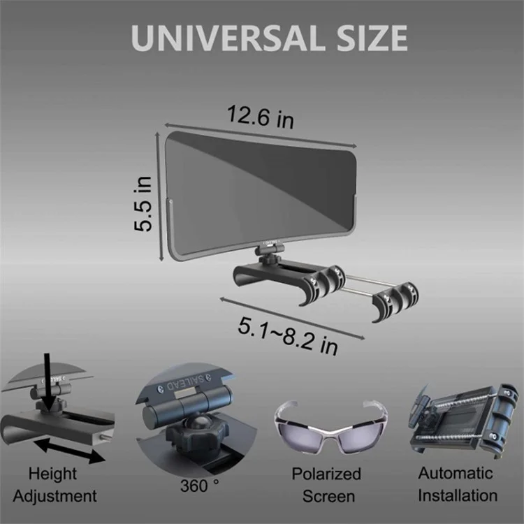 Car Visor Extender 360 Degree Adjustable Car Visor Sunshade Extender Windshield Shade (General Version)