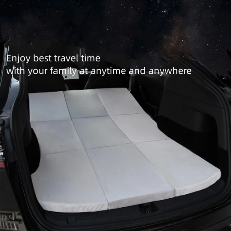 For Tesla Model Y / 3 Memory Foam Car Camping Mattress Tri-fold Soft Sleeping Mat with Storage Case and Bedspread