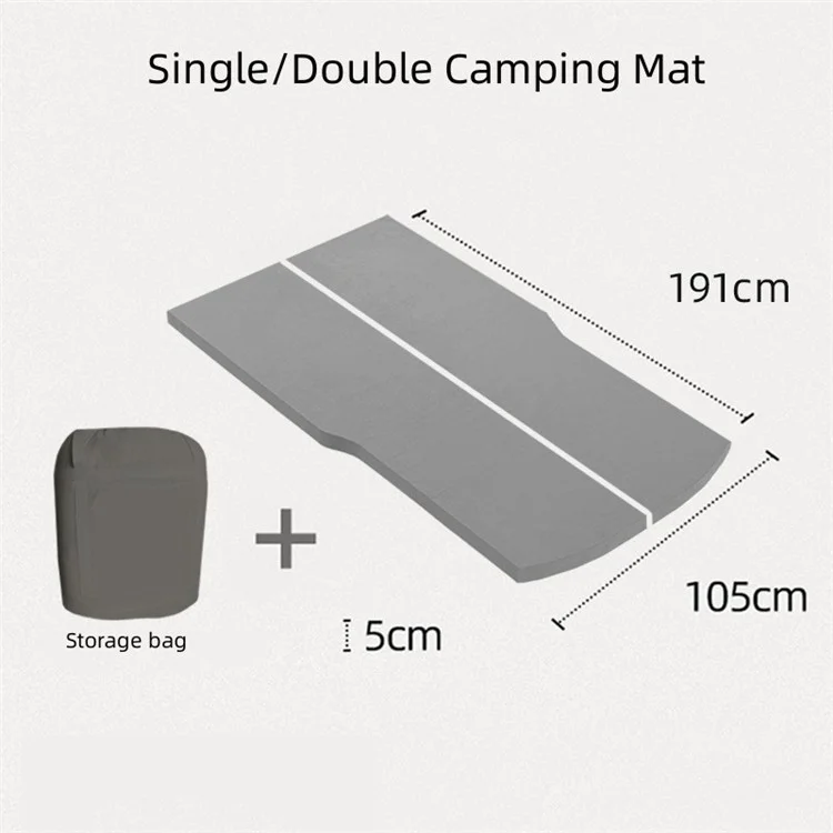 For Tesla Model Y / 3 Car Camping Mattress MDI Memory Foam Two-fold Soft Sleeping Mat with Storage Bag