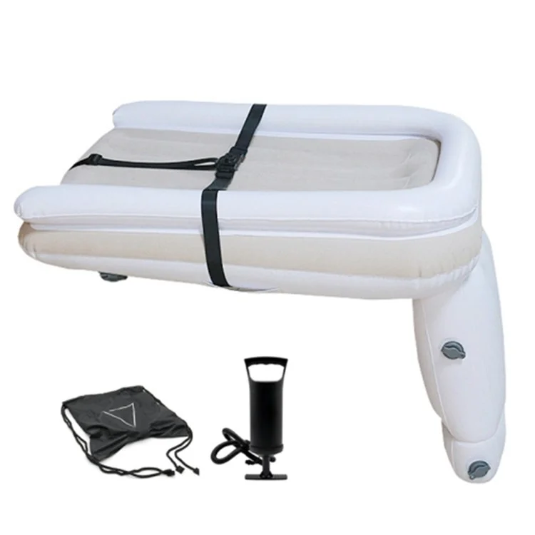 Inflatable Airplane Car Bed for Toddler Baby Travel Plane Sleeping Bed with Pump Safety Belt and Storage Bag