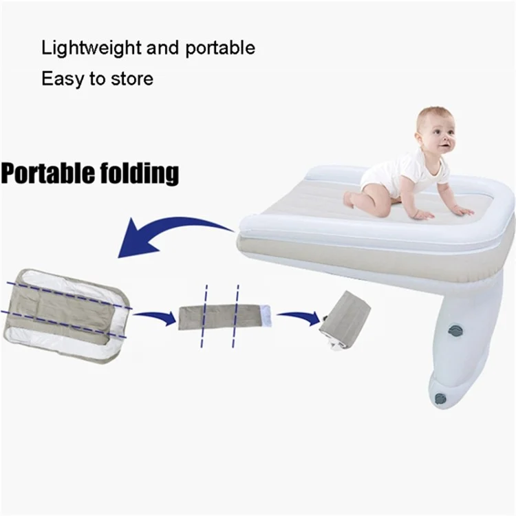 Inflatable Airplane Car Bed for Toddler Baby Travel Plane Sleeping Bed with Pump Safety Belt and Storage Bag