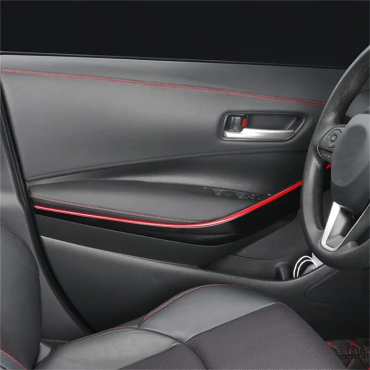 8m Voiture Intérieure Trim Strip Automobile Centole pu Leather Adhesive Decorative Strip - Rouge