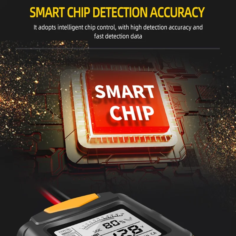 E-FAST TK100 12V / 24V Car Battery Tester Battery Analyzer Digital Resistance Measuring Instrument - Red