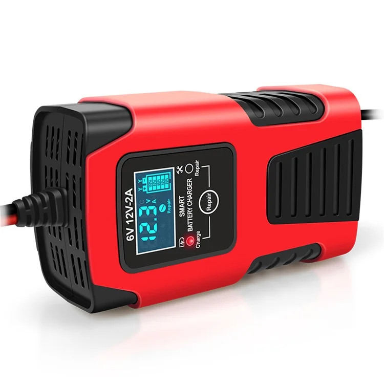 E-FAST ZYX-J99 6V / 12V Lead-Acid Battery Charger for Motorcycles, Tricycles Intelligent Repair Battery Charger - Red / US Plug