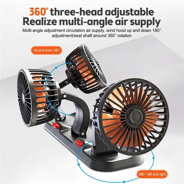 Ventilateur de refroidissement pour voiture d'été F4310 avec plaque d'immatriculation - Prise allume-cigare 24V