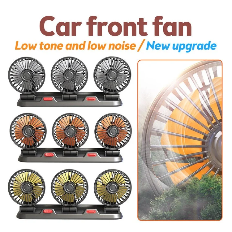 Ventilateur de refroidissement pour voiture d'été F4310 avec plaque d'immatriculation - Prise allume-cigare 24V