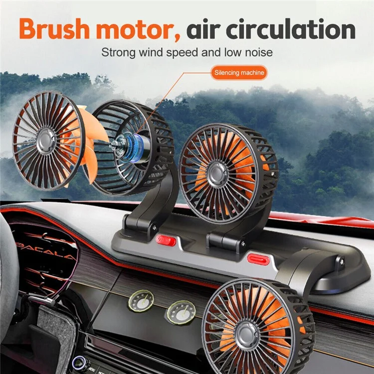 Ventilateur de refroidissement pour voiture d'été F4310 avec plaque d'immatriculation - Prise allume-cigare 24V