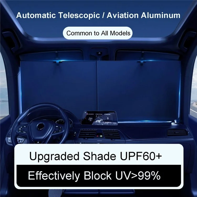 PM-1120 Pare-soleil en alliage d'aluminium d'été pour voiture Pare-brise Parasol Couverture Réflecteur UV Pare-soleil avant