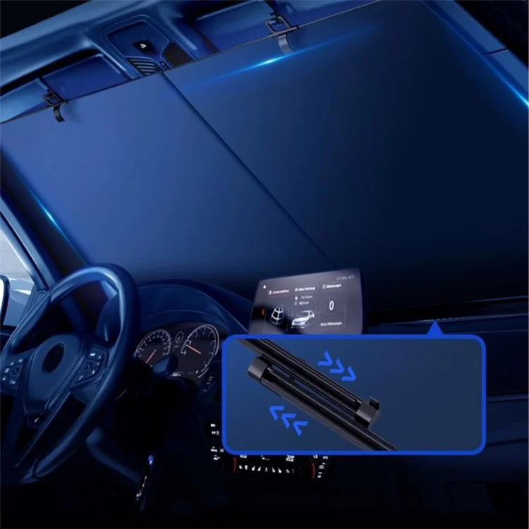 PM-1120 Pare-soleil en alliage d'aluminium d'été pour voiture Pare-brise Parasol Couverture Réflecteur UV Pare-soleil avant