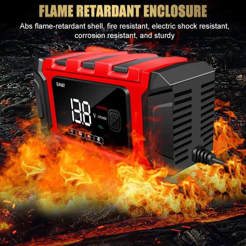 E-FAST TK-360 12V / 6A Car Full Automatic Battery Charger Maintainer Trickle Charger Battery Desulfator - US Plug