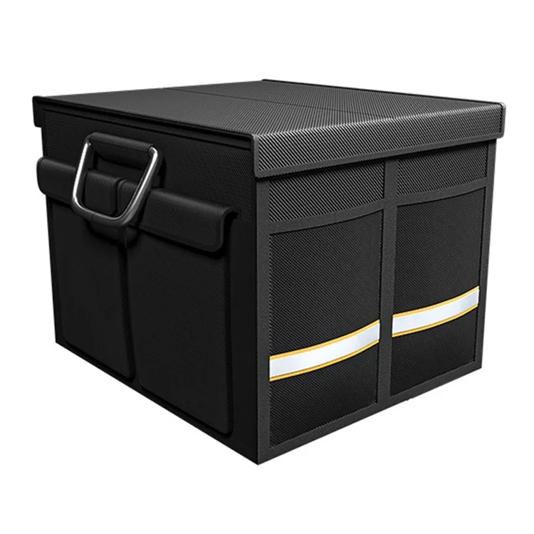 YH-4331 36L Reflective Outdoor Travel Trunk Organizer with Lid Folding Storage Case Car Trunk Box - Schwarz