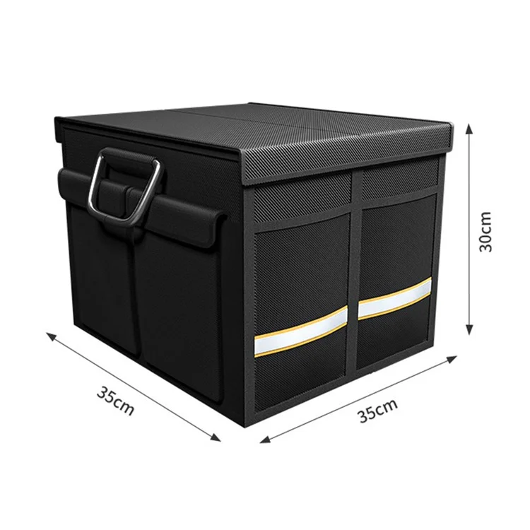 YH-4331 36L Reflective Outdoor Travel Trunk Organizer with Lid Folding Storage Case Car Trunk Box - Schwarz