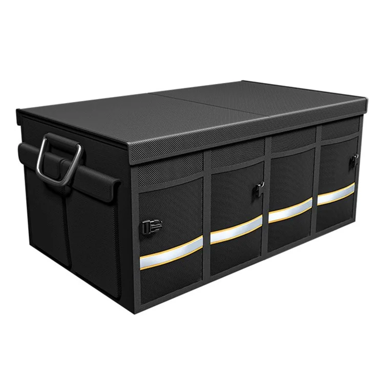 YH-4331 Organizzatore per bagagliaio da viaggio da 66 l Scatola di stoccaggio multifunzione per bagagliaio dell'auto con coperchio - Nero 