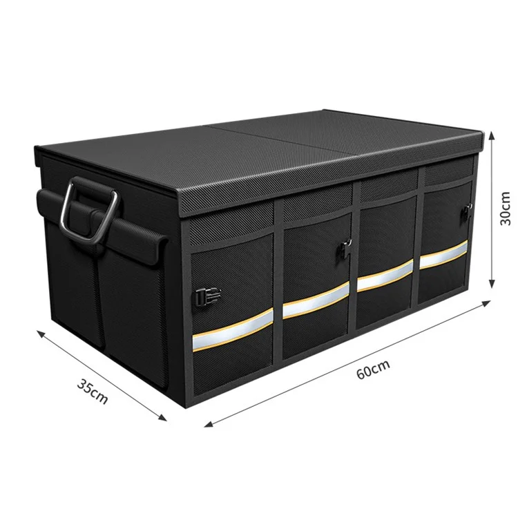 YH-4331 Organizzatore per bagagliaio da viaggio da 66 l Scatola di stoccaggio multifunzione per bagagliaio dell'auto con coperchio - Nero 