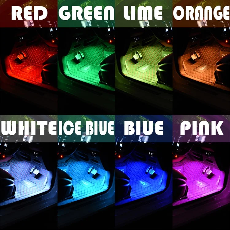 E8U48 Bluetooth-compatible Colorful Light Bar 5V USB Car Decorative Strip Light APP Control 48LED Ambient Light
