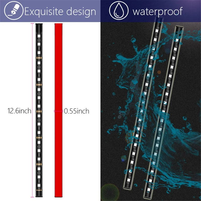 E9U72 RGB Car Ambient Light USB 5V Bluetooth-compatible APP Control 72LED Car Decoration Light Strip