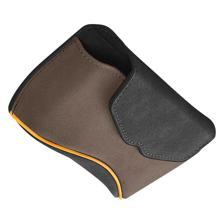 Universal Clip-on Sunglasses Case for Car Sunvisor Card Holder Glasses Storage Box - Brown