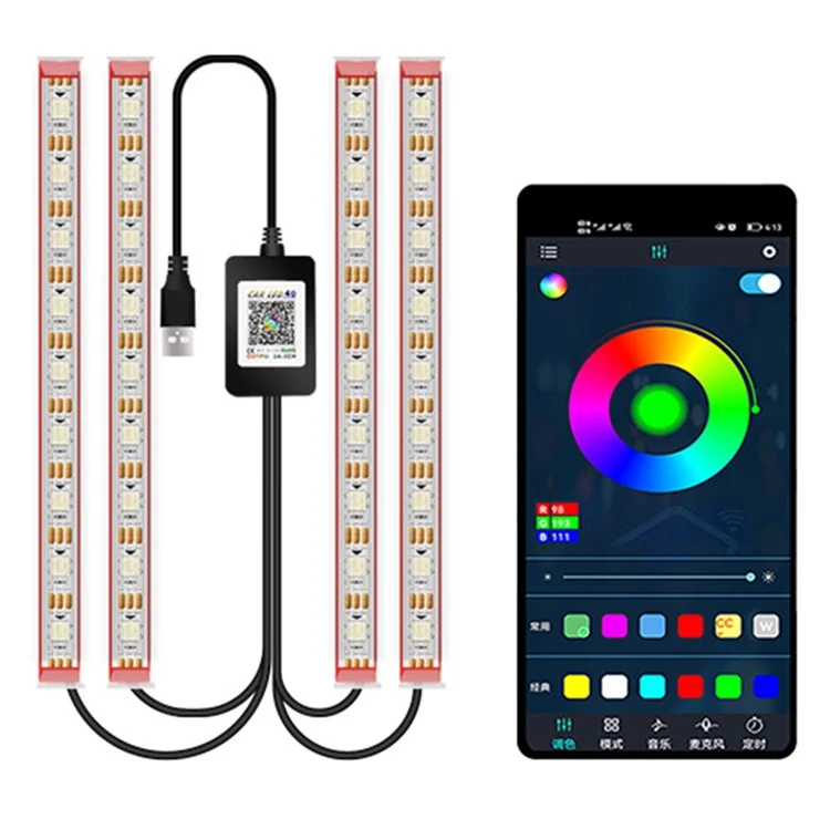 M1U36 36 LED-Perlen Bluetooth-APP gesteuerte bunte SUV-Fußraumbeleuchtung Innenbeleuchtung