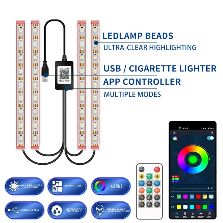M1U36 36 LED-Perlen Bluetooth-APP gesteuerte bunte SUV-Fußraumbeleuchtung Innenbeleuchtung