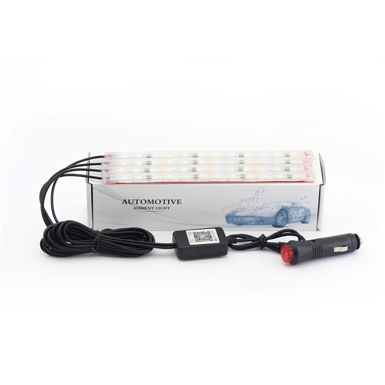 Lampada per vano piedi dell'auto M248 48 LED Decorazione per auto Telecomando Controllo Bluetooth APP Luci per interni SUV 