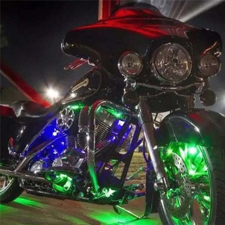 MT12 12-in-1 Motorbike Silicone Light Strip Bluetooth-compatible APP Control Motorcycle Decorative Atmosphere Light