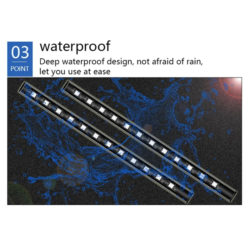 E2U USB 12V Monochrome Car Ambient Light Waterproof 48 LED Light Strip for Car Internal Decoration - Blue