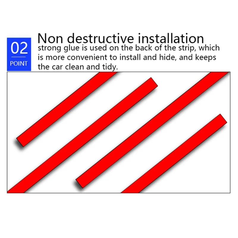 E1U USB 12V 24 LED Car Light Strip Monochrome Car Ambient Light for Car Internal Decoration - Blue