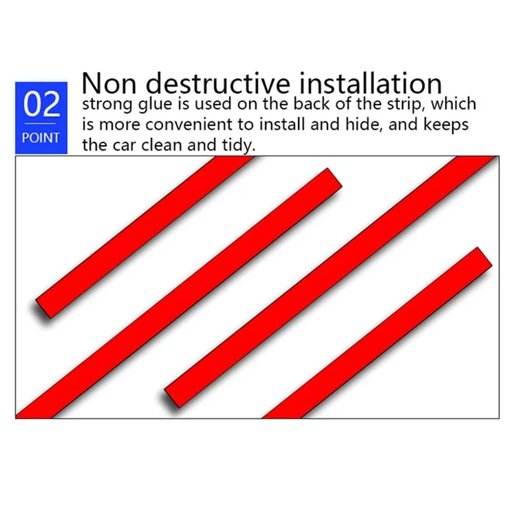 E2 Cigarette Lighter 12V Car Ambient Light Bar Monochrome 48 LED Light Strip for Car Internal Decoration - Red