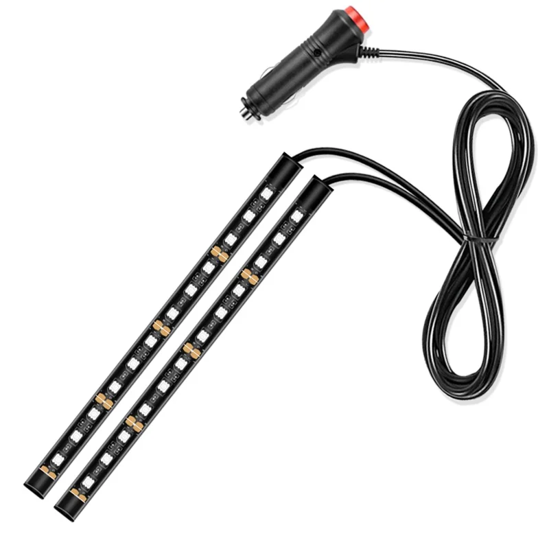 E1 24 LED Monochrome Car Light Strip Cigarette Lighter 12V Waterproof Car Ambient Light Bar - Ice Blue