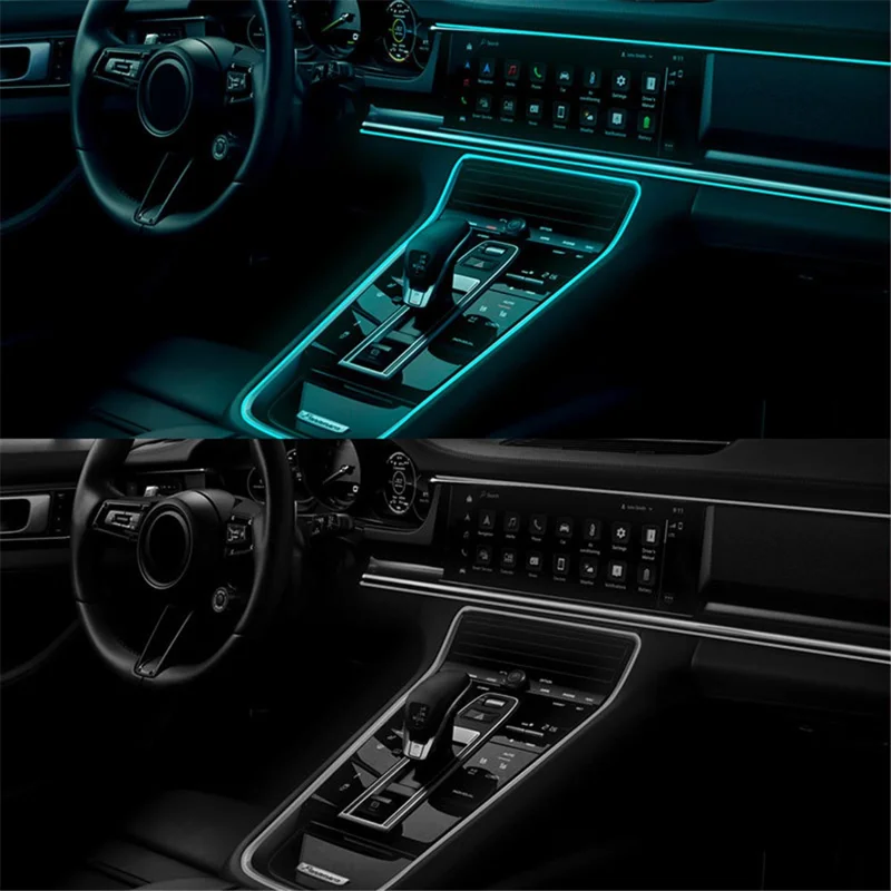 H3U 3m Car Interior LED Atmosphere Light Strip Flexible Cold Light USB Wire Control Decorative Neon Lamp