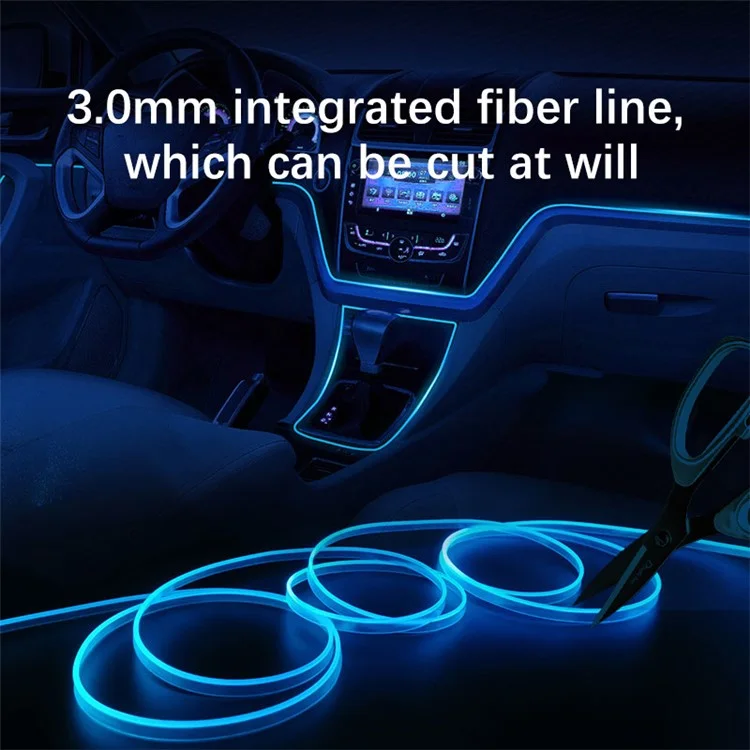 H4U 4m Car Interior Atmosphere RGB LED Flexible Light Strip USB Wire Control Decorative Cold Light Strip